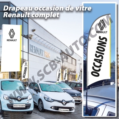 Drapeau sur vitre Renault drapeaux Renault Voile Beach Occasions