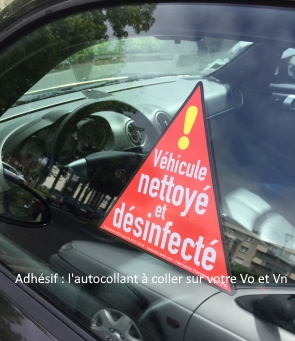 Stickers: adhésifs Véhicule Désinfecté et Nettoyé