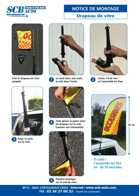 Drapeau Occasion pour vitre Jaune Rouge — photo 9