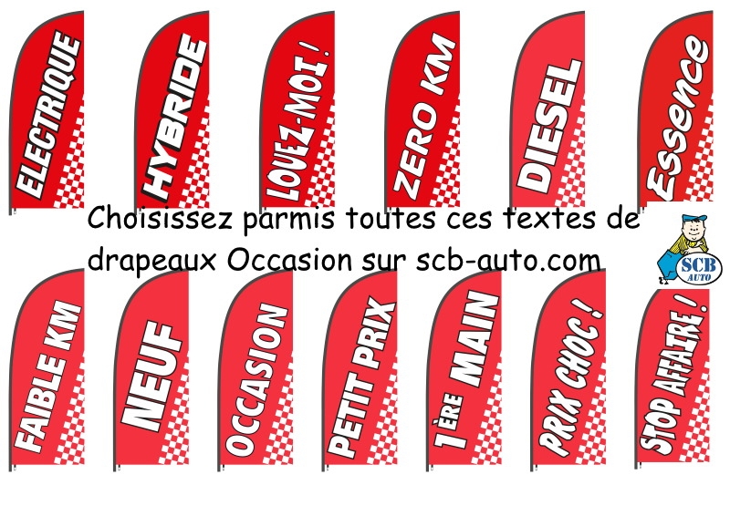 Drapeau Occasion sur Vitre Plv Automobile et voiles Rouge blanc — photo 10