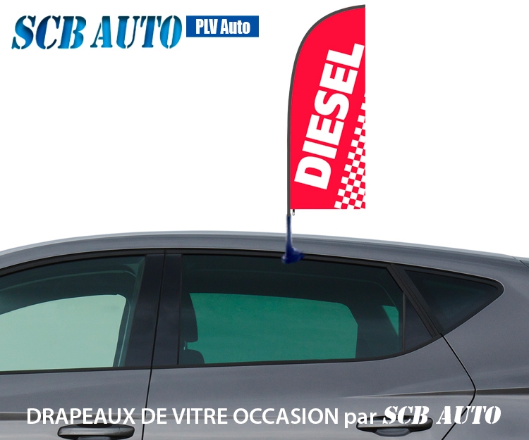 Drapeau Occasion sur Vitre Plv Automobile et voiles Rouge blanc — photo 3
