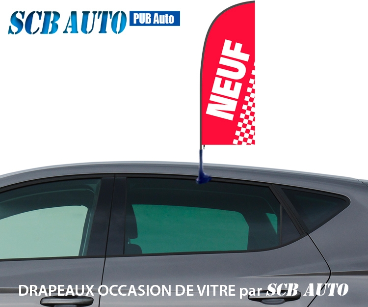 Drapeau Occasion sur Vitre Plv Automobile et voiles Rouge blanc — photo 7