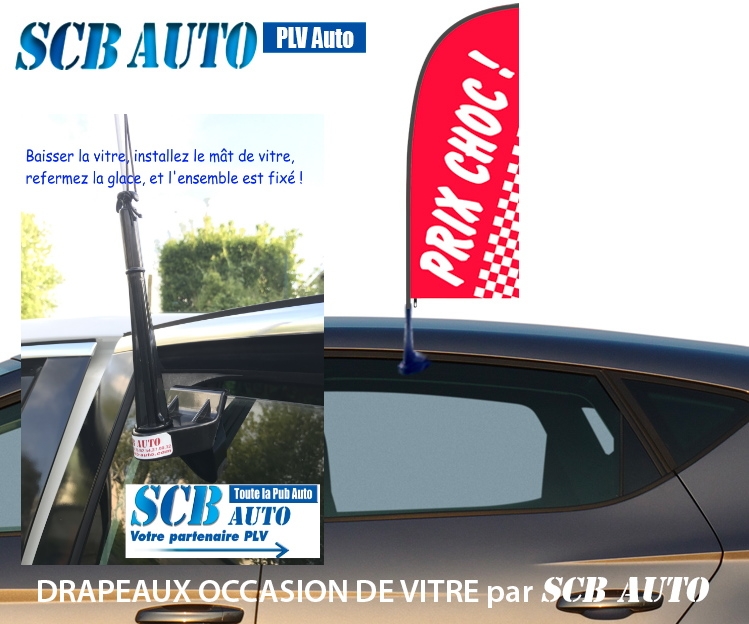 Drapeau Occasion sur Vitre Plv Automobile et voiles Rouge blanc — photo 8